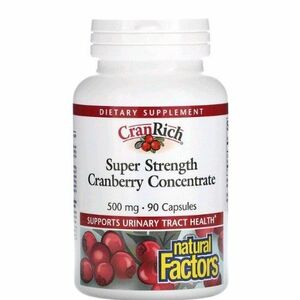 ナチュラルファクターズ　CranRich　クランリッチ　スーパーストレングス　濃縮クランベリー　500mg、90粒　サプリメント