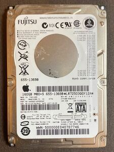 2.5インチ SATA 160GB HDD FUJITSU MHW2160BHPL