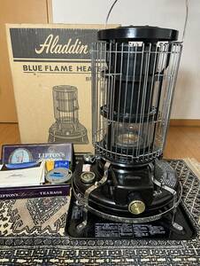 【Aladdin】アラジン 石油ストーブ BLUE FLAME＜BF3903＞ガラスホヤ Black 真鍮 ガード付き 元箱・取説付き