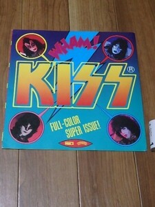 珍品？？ 激レア　KISS　LP ライナーノーツ大 ポスター 三つ折　ジーン・シモンズ/ポール・スタンレー/エース・フレーリー/エリック・カー