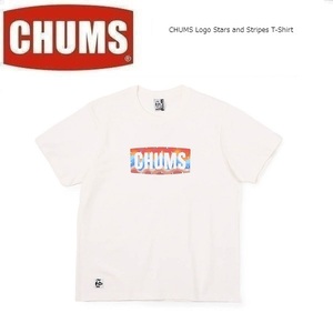 CHUMS チャムス ロゴスターズアンドストライプTシャツ ホワイト XL　CH01-2388　メンズ　アウトドア　キャンプ