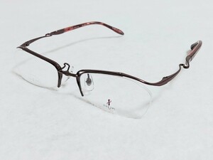 新品　THE291　日本製　ブランド　メガネ　めがね　ハーフリム　チタン　軽い　赤系　綺麗　上品
