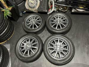 ホンダ N-WGN N-ONE N-BOX 純正 14インチ 4.5J＋40 PCD100 4穴 グレーポリッシュ BRIDGESTONN REGNO GR-Leggera 155/65R14 2018年製