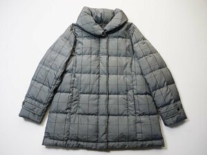 Eddie Bauer　エディーバウアー　ダウンコート　正規品　ハイネック　ボリュームネック　チェック　ナイロン　ダウンジャケット　比翼