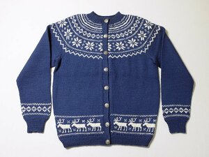 美品◆　オールド◆　ノルウェー製　O.ALLERS A.S　ノルディックカーディガン　セーター　70s　80s　ビンテージ　飾りボタン　ハンドニット