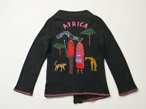 KEITA MARUYAMA　ケイタマルヤマ　カーディガン　正規品　AFRICA　アフリカ　刺繍入り　トグル留め　ニット　ウール　サイズ2　