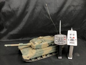 1203-006S⑦22717　ラジコン 東京マルイ RC BATTLE TANK 1/24 SCALE REAL ACTION 迷彩柄 戦車 車名不明 リモコン付き 動作未確認