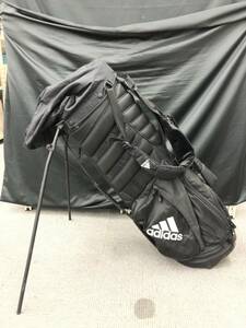 1202-400M⑥22450 ゴルフバッグ　adidas アディダス　スタンド付き　ブラック　黒色　adidas golf 用品　キャディーバッグ