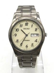 1203-511S⑥22663　腕時計 SEIKO セイコー 7N43-9090 TITANIUM チタニウム デイデイト クォーツ 稼働品