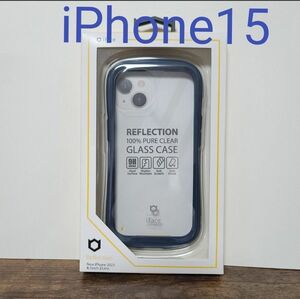 iFace クリアケース iPhone15専用 ネイビー リフレクション 新品 スマホカバー スマホアクセサリー 正規品 大人気