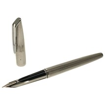 【WATERMAN 万年筆 2本まとめ】 PLAQUE ARGENT G シルバーカラー + PLAQUE OR G ゴールドカラー ペン先 18K 750 フランス製 筆記用具 J1102_画像3