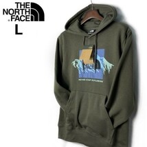 1円～!売切!【正規新品】THE NORTH FACE◆NOV GRAPHIC HOODIE パーカー US限定 ビッグロゴ 裏起毛 キャンプ 登山(L)緑 カーキ 181130-33_画像7