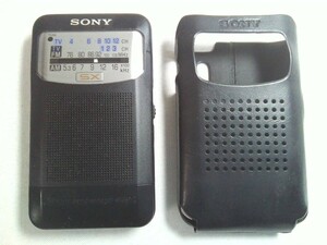 SONY　ソニー ICF-SX55RV　FM/AM ポケットラジオ　 日本製　ケース付き★動作品！難あり