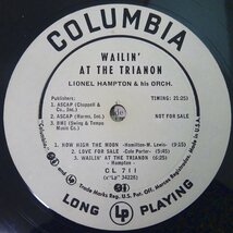 14026899;【USオリジナル/プロモ/白ラベル/MONO/深溝/コーティング】Lionel Hampton And His Orchestra / Wailin' At The Trianon_画像3