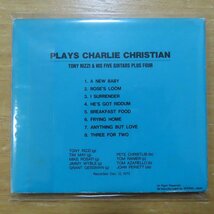 41081800;【CD】TONY RIZZI&HIS FIVE GUITARS PLUS FOUR / PLAYS CHARLIE CHRISTIAN　NOCD-5654_画像2