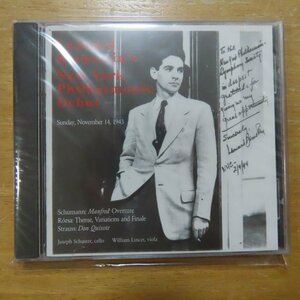 41083152;【未開封/CD/非売品/プロモ盤】SCHUSTER/KINCER / LEONARD BERNSTEIN'S NEW YORK PHILHARMONIC DEBUT