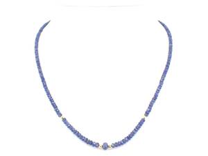 天然 サファイア ネックレス 約46cm 約10.7g K18 天然石 宝石 アクセサリー ジュエリー natural sapphire necklace jewelry accessory