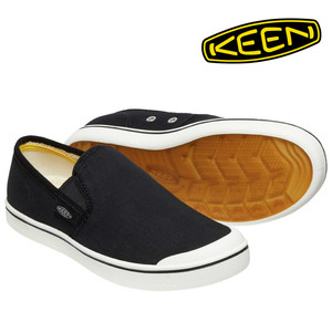 KEEN (キーン) - メンズ エルドン スリップオン 26.5cm 黒 白 スニーカー スリッポン キャンバスライニング (新品未使用品)