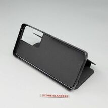 Gａｌａｘｙ Ｓ21 Uｌｔｒａ 5Ｇ 携帯ケース レザー ブラック 手帳型 小窓フリップ 携帯関連ツールシリーズ E472_画像6