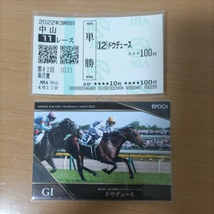 競馬　カードコレクション　単勝馬券　皐月賞　ドウデュース　日本ダービーカード　未使用　ウマ娘　有馬記念優勝　武豊騎手　ドバイターフ