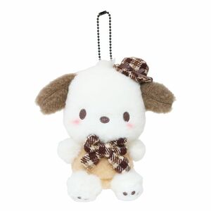 ★新品　ポチャッコ　Pochacco　ミニぬいぐるみ　ボールチェーンマスコット〈ほわモカチェック〉　サンリオ　Sanrio