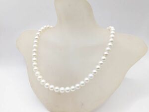 良品 K14WG アコヤ真珠 珠直径7.5～8.0ｍｍ ネックレス 約36.6ｇ ホワイト系 パール（PL-5）