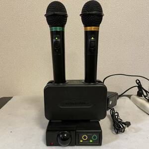 【動作品】 audio-technica ワイヤレスマイクレシーバー マイク 充電器 セット AT-CR701 AT-CLM701T/A/B BC700 ACアダプタ DAM JOYSOUND 等