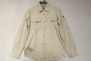 Dickies/ディッキーズ/D-1878/長袖シャツ/作業服/ワークウェア/両胸フラップポケット/ロゴタグワッペン/アイボリー/Lサイズ(12/8R)