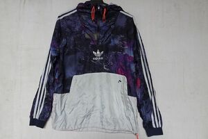 adidas/アディダス/ジャンパー/マウンテンパーカ/ナイロン系素材/ハーフジップ/ツートーンカラー/紫/ライトグレー/Lサイズ(12/11R)