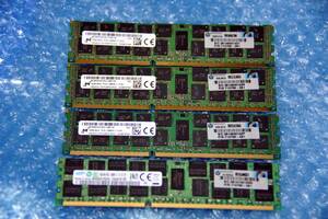 Micron・SAMSUNG 16GB×4枚=64GB 2R×4 PC3L-12800R サーバー用メモリ