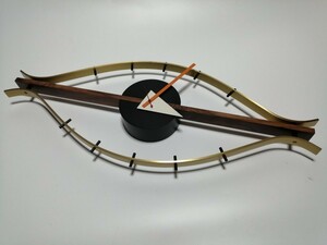 Vitra ヴィトラ　Eye Clock アイクロック　掛時計 ブラス/ウォルナット　動作確認済み　美品