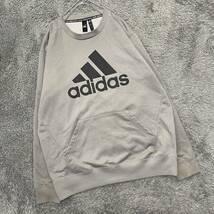 adidas アディダス スウェット トレーナー サイズO グレー 灰色 メンズ トップス 最落なし （I11）_画像1