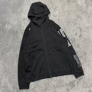 DESCENTE デサント スウェット パーカー ジップアップ サイズO ブラック 黒 メンズ トップス 最落なし （T11）