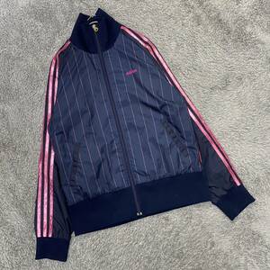 adidas アディダス トラックジャケット ナイロンジャケット サイズM ネイビー 紺色 レディース トップス 最落なし （R12）