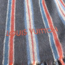 68175★1円スタート★LOUIS VUITTON ルイヴィトン 未使用品 カシミヤ100％ ストライプ柄 防寒 マルチカラー M70327 マフラー_画像4