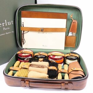 68279★1円スタート★Berluti ベルルッティ 極美品 シューケアセット 靴 ドレスシューズ レア ハンドバッグ ヴェネチアンレザー ブラウン