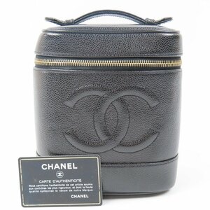 68349★1円スタート★CHANEL シャネル 外極美品 バニティバッグ 化粧ポーチ デカココマーク ヴィンテージ ハンドバッグ キャビアスキン