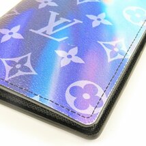 68398★1円スタート★LOUIS VUITTON ルイヴィトン 中極美品 ブラザ モノグラムサンセット M80957 長財布 ブルー_画像3