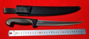 No.8 　8"KARTZ Fillet Knife ASU-8　Stainless Steel Blade with Black Plastic Case