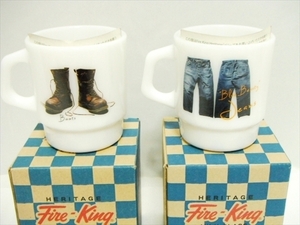  new goods # magazine Lightning × Fire King limitation mug 2 piece set Levi's 501xx Red Wing # Ad mug Setagaya base Vintage 