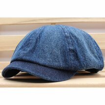 キャスケット帽子 ベーシック デニム 綿キャップ ハンチング帽子 56cm~58cm メンズ レディース BL 新作 KC35-6_画像1