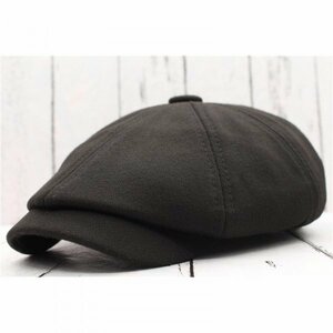 キャスケット帽子 シンプル カジュアル 平織 ニット キャップ ハンチング帽子 56cm~59cm メンズ レディースBK KC5-1