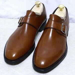 《未使用◎》JOHNSTON&MURPHY ジョストンアンドマーフィー REGALライセンス ブラウン シングルモンク LA71-T US8 26.0cm相当 革靴