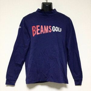 美品☆BEAMS GOLF/ビームスゴルフ☆長袖シャツ☆ハイネック/モックネック☆ストレッチ/ジャケット/ポロシャツ/ゴルフウェア/紺/大きめ/XL