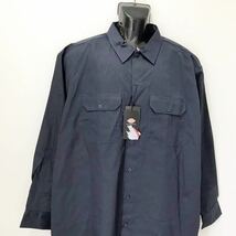 新品☆Dickies/ディッキーズ☆ワークシャツ☆長袖シャツ/ワンポイント/ジャケット/作業着/ネイビー/大きめサイズ☆XL_画像2