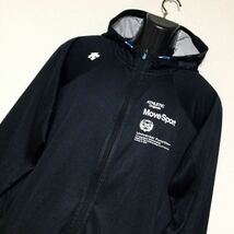 美品☆DESCENTE MOVE SPORT/デサントムーブスポーツ☆ジャージ☆パーカー☆ストレッチ/ジャケット/スウェット/黒/大きめサイズ/XO_画像3