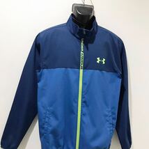 美品☆UNDER ARMOUR/アンダーアーマー☆ウインドブレーカー☆ストレッチ☆ナイロンジャケット/ジャージ/ブルー/L_画像2