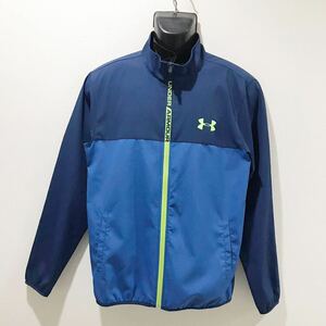 美品☆UNDER ARMOUR/アンダーアーマー☆ウインドブレーカー☆ストレッチ☆ナイロンジャケット/ジャージ/ブルー/L