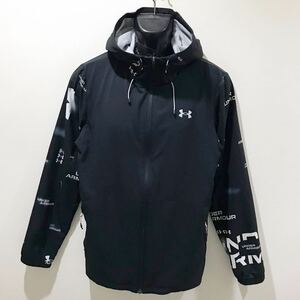 美品☆UNDER ARMOUR/アンダーアーマー☆ウインドブレーカー☆裏地フリース/防寒☆ブルゾン/ボンディング/パーカー☆ジャージ/黒/L