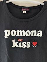 数回使用のみ！【美品】送料無料 ☆POMONA　KISS　スクリュー袖　半袖トップス　半袖シャツ　ビジュウ サイズ130　黒　かわいい　女の子☆_画像2